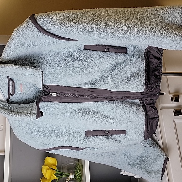 Free People Movement Cozy Ice Flow Blue Fleece Nylon Jacket - Picture 11 of 15